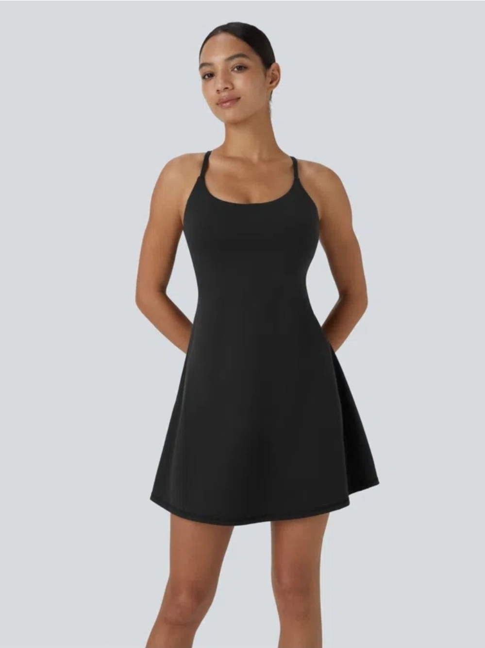 Classic Black Scoop Neck Fit & Flare Dress